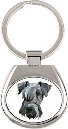 Produktbild von Cesky Terrier geometrischer Schlüsselanhänger Art-Dog weiß