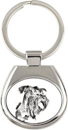 Produktbild von Cesky Terrier, Tschechischer Terrier, Bohemian Terrier - Schlüsselanhänger mit Hund, Schlüsselanhänger mit Aufdruck, personalisierter Anhänger der Marke Art-Dog silber