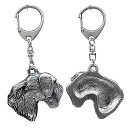 Cesky Terrier Versilberter Schlüsselanhänger mit Hund – Bild 1 von 5