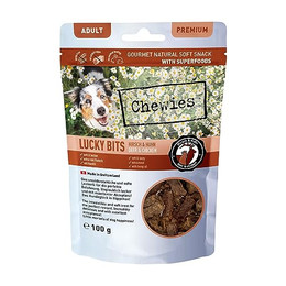 Produktbild von Chewies Lucky Bits Adult Hirsch & Huhn Hundeleckerli - 100 g