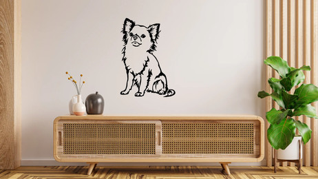 Produktbild von Chihuahua Langhaar Wandtattoo Wandbild Wandsticker Wandaufkleber Wanddekoration