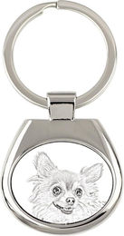 Produktbild von Chihuahua short-haired, Chihuahua smooth I - keychain with a dog, keychain with a print, personalized pendant from the Art-Dog brand silber