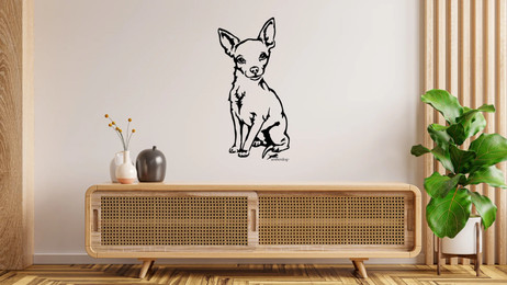 Produktbild von Chihuahua Wandtattoo Wandbild Wandsticker Wandaufkleber Wanddekoration