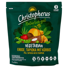 Produktbild von Christopherus Dog Vegetarian Trockenfutter Erbse, Tapioka & Kürbis - 6 x 1 kg