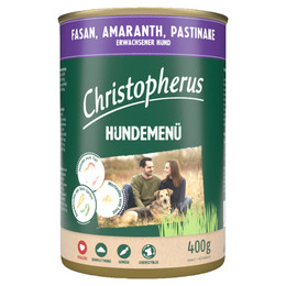 Produktbild von Christopherus Hundemenü Adult mit Fasan, Amaranth und Pastinake - 6 x 400 g