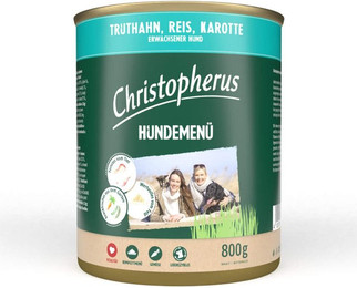 Produktbild von Christopherus Hundemenü mit Truthahn, Reis und Karotte - 6 x 800 g