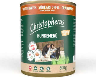 Produktbild von Christopherus Hundemenü mit Wildschwein, Süßkartoffel und Cranberry 6x800g