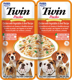 Churu Dog Twin Packs 2x40 g - Huhn mit Gemüse und Rind in Hühnerbrühe – Bild 1 von 2