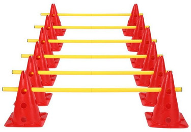 Produktbild von Clanmacy Agility-Hürde Steckhürdenset 12-tlg mit Kegel und Stange