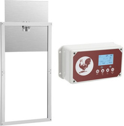 Produktbild von Clanmacy Automatische Haustierklappe für Hühnerstall aus Aluminiumlegierung und ABS