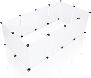 Produktbild von Clanmacy Freigehege DIY Kleintiergehege Welpenauslauf Weiß