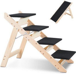 Produktbild von Clanmacy Hunderampe 2-in-1 faltbar aus Holz