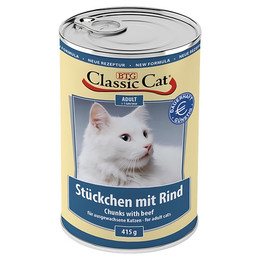 Produktbild von Classic Cat Stückchen mit Rind - 12 x 415 g