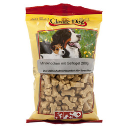 Produktbild von Classic Dog Snack Miniknochen mit Geflügel - 12 x 200 g