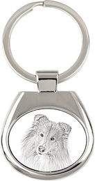 Produktbild von Collie Rough, Langhaarcollie - Schlüsselanhänger mit Hund, Schlüsselanhänger mit Aufdruck, personalisierter Anhänger der Marke Art-Dog silber