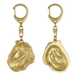 Collie Rough Langhaarcollie Schlüsselanhänger vergoldet – Bild 1 von 7