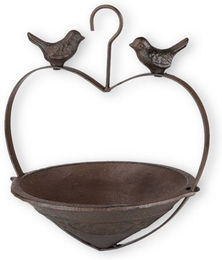 Produktbild von colourliving Vogelfutterstation zum Hängen aus Gusseisen mit Deko-Vögeln