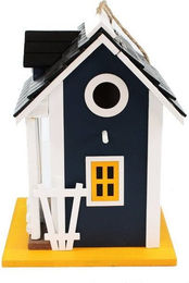 Produktbild von colourliving Vogelhaus Nistkasten Villa Kunterbunt blau aus Holz