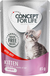 Produktbild von Concept for Life Kitten Rind getreidefrei in Soße - 48 x 85 g