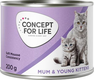 Produktbild von Concept for Life Mum & Young Kittens Mousse - NEU: 6 x 200 g