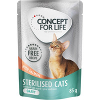 Produktbild von Concept for Life Sterilised Cats Lachs getreidefrei in Soße - 24 x 85 g