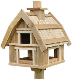 Produktbild von Conni Oberkircher´s Vogelhaus Pondruff mit Strohdach und Ständer braun