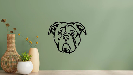 Produktbild von Continental Bulldogge Kopf Wandtattoo Wandbild Wandsticker Wandaufkleber Wanddekoration