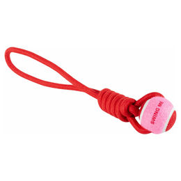 Produktbild von Coockoo Hundespielzeug Ball mit Seilschlaufe rot/rosa