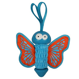 Produktbild von Coockoo Hundespielzeug Gummi-Schmetterling blau/orange