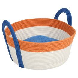 Produktbild von Coockoo Katzenkorb Binge orange/blau, Maße: 44 x 44 x 20 cm