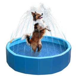 Produktbild von Coolpets Splash Sprinkler Hundepool blau