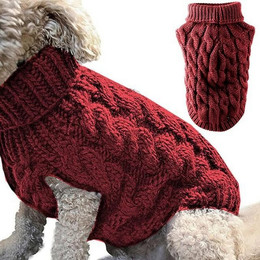 Produktbild von Coonoor Hundemantel Winter Warmer Hundepullover Kleine Hunde Rollkragen Strickpullover