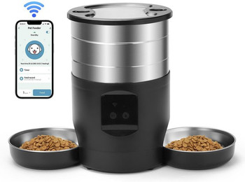 Produktbild von Coonoor Katzen-Futterspender Automatischer Katzenfutterspender, 2 Schalen,