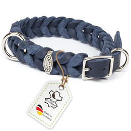 Produktbild von CopcoPet Hunde-Halsband aus geflochtenem Fettleder mit Dornschließe