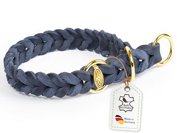 CopcoPet Hunde-Halsband Fettleder mit Zugstopp und Messingring – Bild 1 von 6