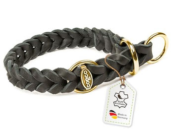 CopcoPet Hunde-Halsband Fettleder mit Zugstopp und Messingring – Bild 1 von 6