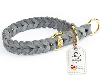 CopcoPet Hunde-Halsband Fettleder mit Zugstopp und Messingring – Bild 1 von 6