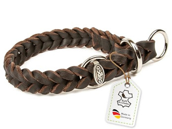 Produktbild von CopcoPet Hunde-Halsband Fettleder mit Zugstopp und verchromtem Ring