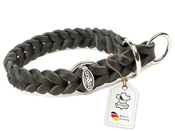 Produktbild von CopcoPet Hunde-Halsband Fettleder mit Zugstopp und verchromtem Ring - 1 Stk.