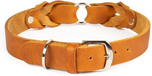 Produktbild von CopcoPet Hunde-Halsband Heidi aus Leder verchromt Cognac 30-35 cm 20 mm