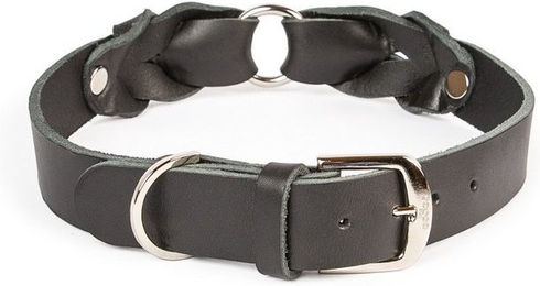 Produktbild von CopcoPet Hunde-Halsband Heidi aus Leder verchromt Schwarz 30-35 cm 20 mm