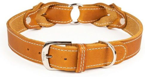 Produktbild von CopcoPet Hunde-Lederhalsband Heidi geflochten verchromt