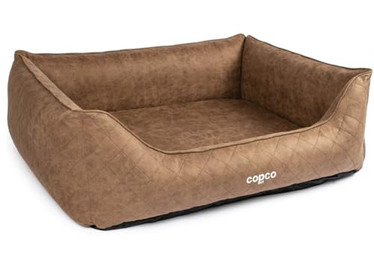 Produktbild von CopcoPet Hundebett Hugo Velourlederoptik Braun S 70 x 55 cm
