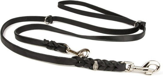 CopcoPet Hundeleine aus Fettleder 3-fach verstellbar 2 m x 8 mm Schwarz - 2 m – Bild 1 von 7