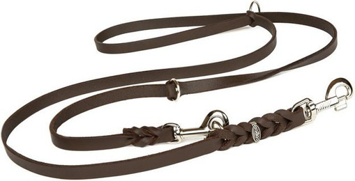 Produktbild von CopcoPet Hundeleine aus Fettleder 3-fach verstellbar geflochten - 2 m