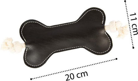 Produktbild von CopcoPet Spielknochen Leder-Knochen Schwarz