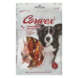 Produktbild von Corwex Hühnerbrust mit Fisch Hundesnack - 9 x 70 g
