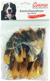 Produktbild von Corwex Kanichenohren mit Pferd Hundekauartikel Kaninchenohren_Mit_Pferd 4x 200 Gramm