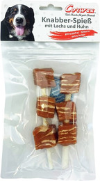 Produktbild von Corwex Knabberspieß mit Lachs und Huhn Hundekauartikel 8 x 90 Gramm