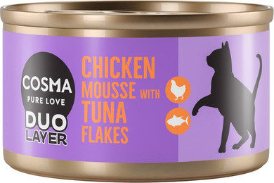 Produktbild von Cosma DUO Layer Hühnchenmousse mit Thunfischstückchen - 6 x 70 g
